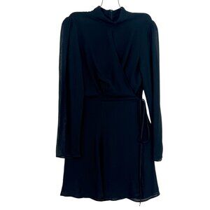 Reformation Otessa Wrap Dress Black Size Large Pre-Loved